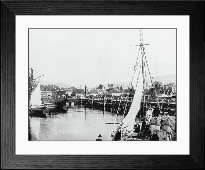 Framed Print : Antique photograph of World's famous sites: Hobart Framed Print : Antique photograph of World's famous sites: Hobart