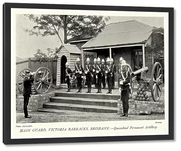 Australian army, Queensland Defence Force, Soldiers on guard, Victoria Barracks Brisbane, Military history, 1890s 19th Century