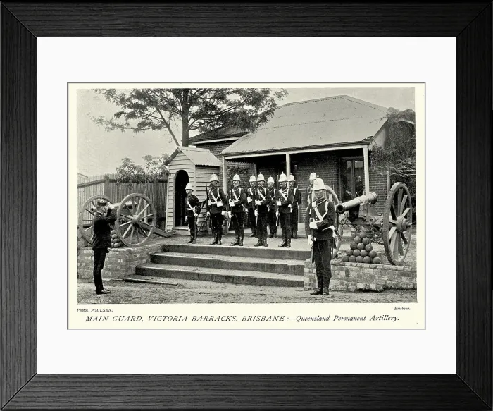 Framed Print : Australian army, Queensland Defence Force, Soldiers on guard, Victoria Barracks Brisbane, Military history, 1890s 19th Century