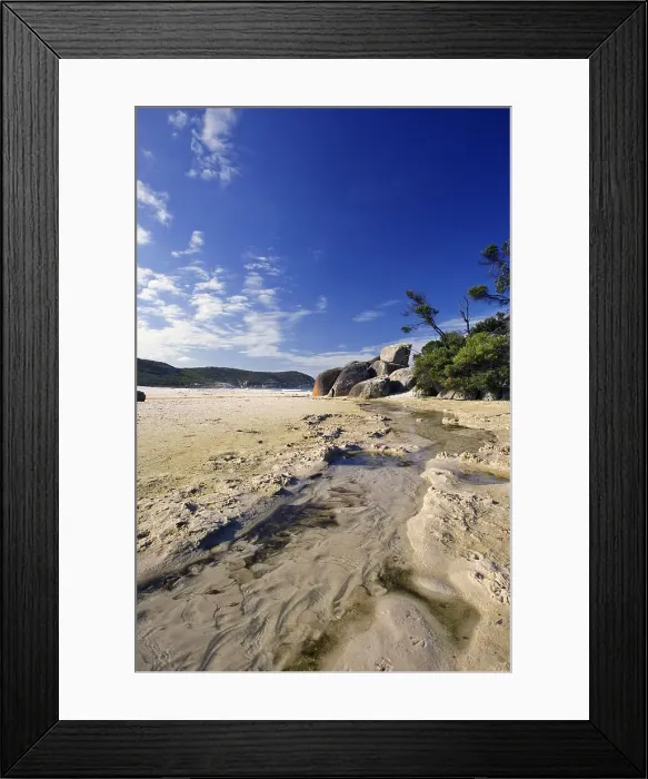 Framed Print : Stream on Squeaky Beach, Wilsons Promontory National Park, Victoria, Australia Framed Print : Stream on Squeaky Beach, Wilsons Promontory National Park, Victoria, Australia