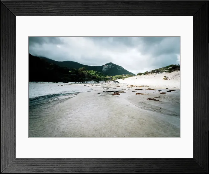 Framed Print : Mount Bishop viewed from Squeaky Beach leading in Wilsons Promontory National Park, Australia