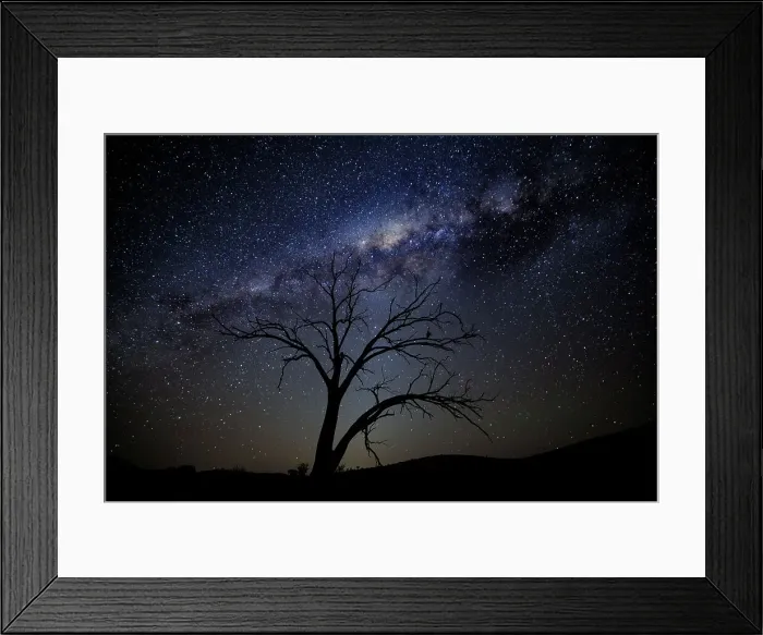 Framed Print : Night sky with milky way