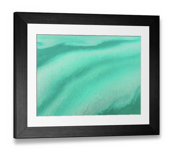 Framed Print : Idyllic water colours in Willie Creek estuary shot from an aerial perspective, Western Australia, Australia