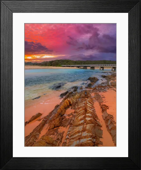 Framed Print : Cuttagee lake and estuary near Bermagui, south coast of New South Wales, Australia Framed Print : Cuttagee lake and estuary near Bermagui, south coast of New South Wales, Australia