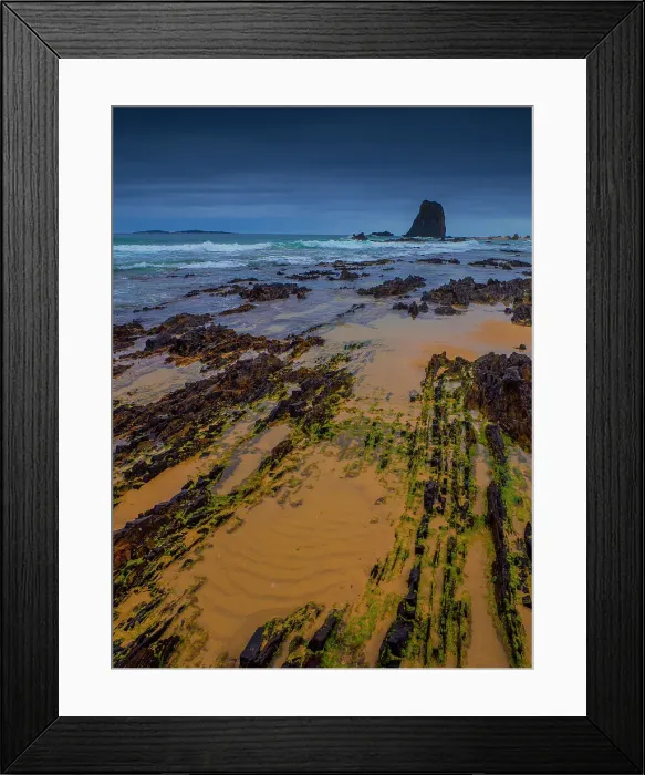 Framed Print : Glasshouse rocks and coastal views, Narooma, Southern coastline of NSW, Australia