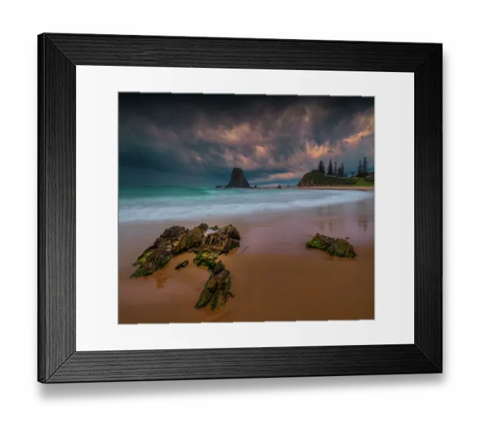 Framed Print : Glasshouse rocks and coastal views, Narooma, Southern coastline of NSW, Australia