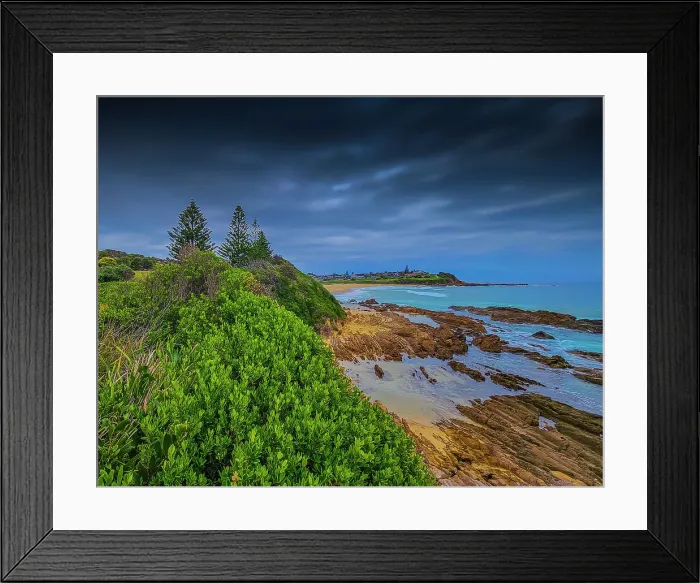 Framed Print : Shoreline viewpoint at Narooma, South coastline of NSW, Australia