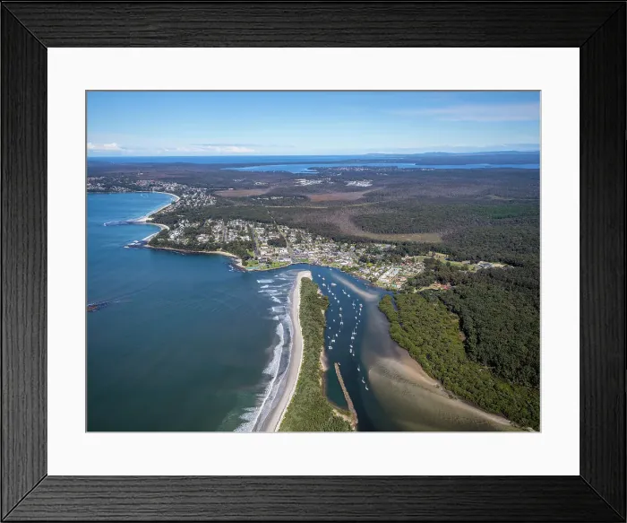 Framed Print : Huskisson. Aerial view of Huskisson, New South Wales, Australia Framed Print : Huskisson. Aerial view of Huskisson, New South Wales, Australia