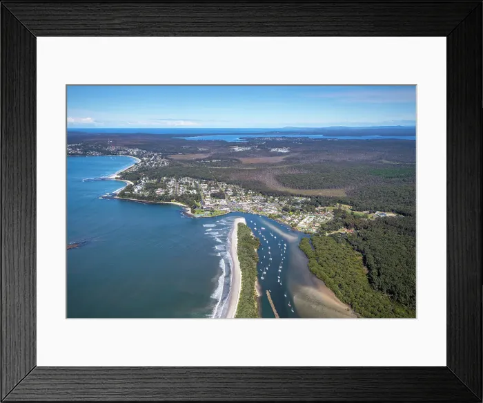 Framed Print : Huskisson. Aerial view of Huskisson, New South Wales, Australia Framed Print : Huskisson. Aerial view of Huskisson, New South Wales, Australia