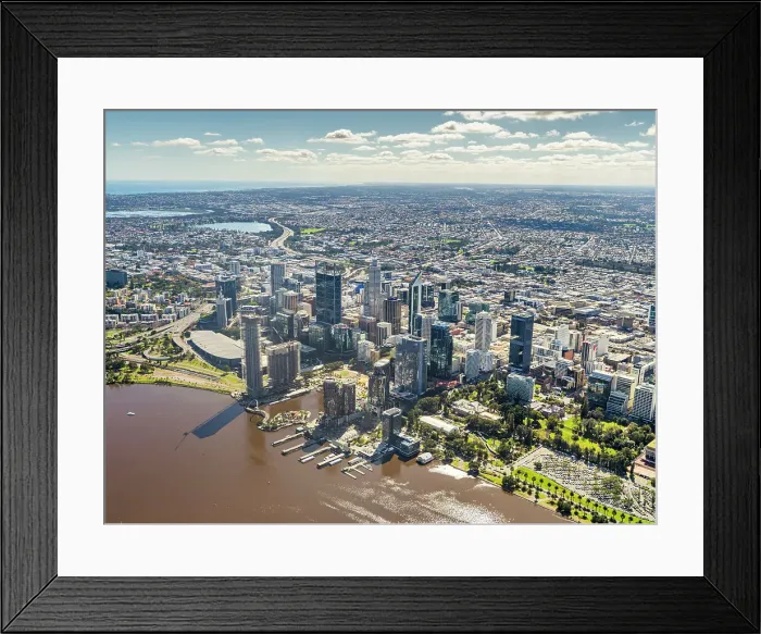Framed Print : Perth. Aerial view of Perth, Western Australia