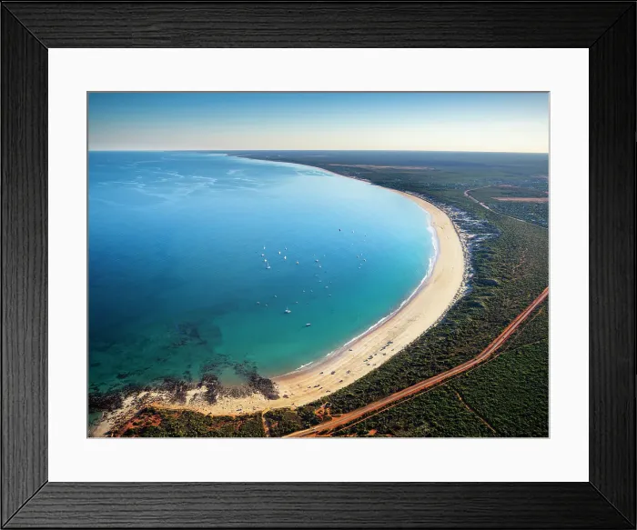 Framed Print : Broome. Aerial view of Broome and Cable Beach