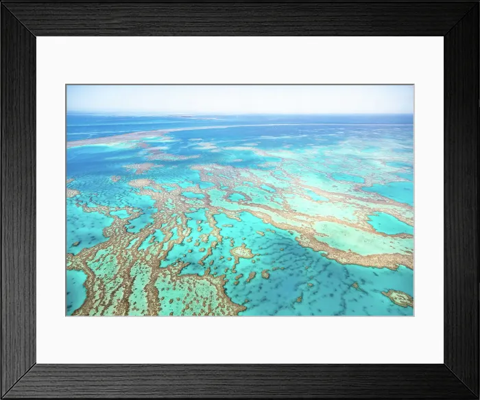 Framed Print : Great Barrier Reef on a clear sunny day Framed Print : Great Barrier Reef on a clear sunny day