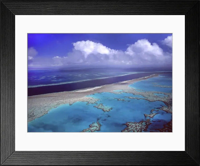 Framed Print : Elevated view of Great Barrier Reef Framed Print : Elevated view of Great Barrier Reef