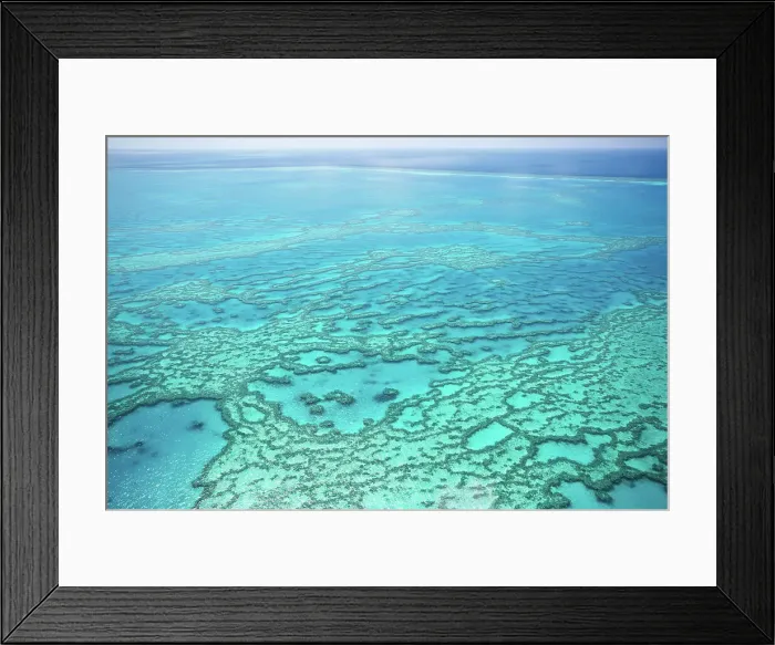 Framed Print : Natural Textures of Great Barrier Reef from above, Queensland, Australia Framed Print : Natural Textures of Great Barrier Reef from above, Queensland, Australia