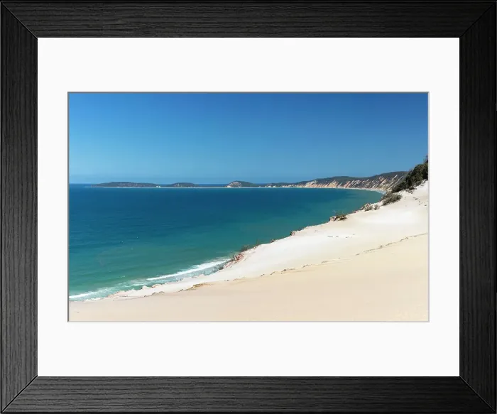 Framed Print : Sand dunes at Rainbow Beach, Cooloola Section, Great Sandy National Park, Queensland