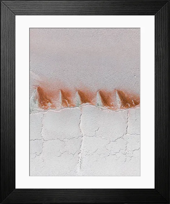 Framed Print : Drone photo showing abstract patterns on a dry salt lake, Lochiel, South Australia, Australia