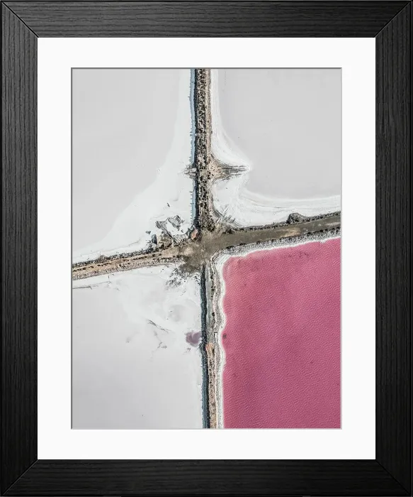 Framed Print : Salt ponds photographed from a drone point of view, South Australia, Australia
