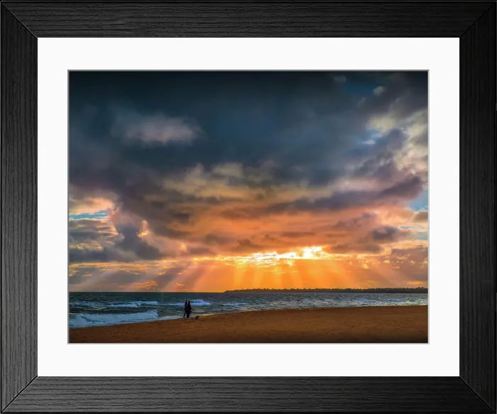 Framed Print : Sunset in Autumn on the coastline at Mordialloc, Victoria, Australia
