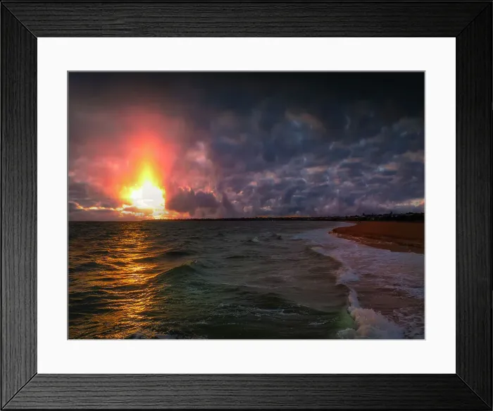 Framed Print : Sunset in Autumn on the coastline at Mordialloc, Victoria, Australia