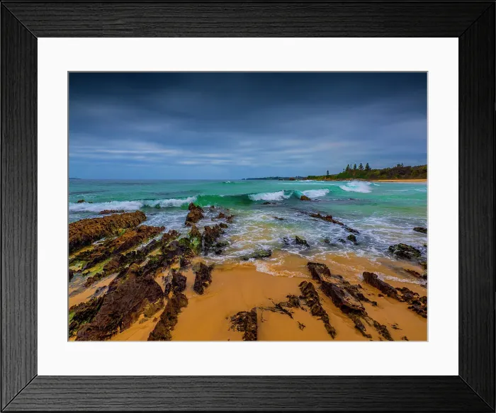 Framed Print : Low tide at Yabbara beach view, near Narooma, Southern coastline of NSW, Australia Framed Print : Low tide at Yabbara beach view, near Narooma, Southern coastline of NSW, Australia