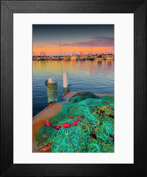 Framed Print : Dawn light on a late summer's morning at the Lakes Entrance Harbour, Victoria, Australia Framed Print : Dawn light on a late summer's morning at the Lakes Entrance Harbour, Victoria, Australia