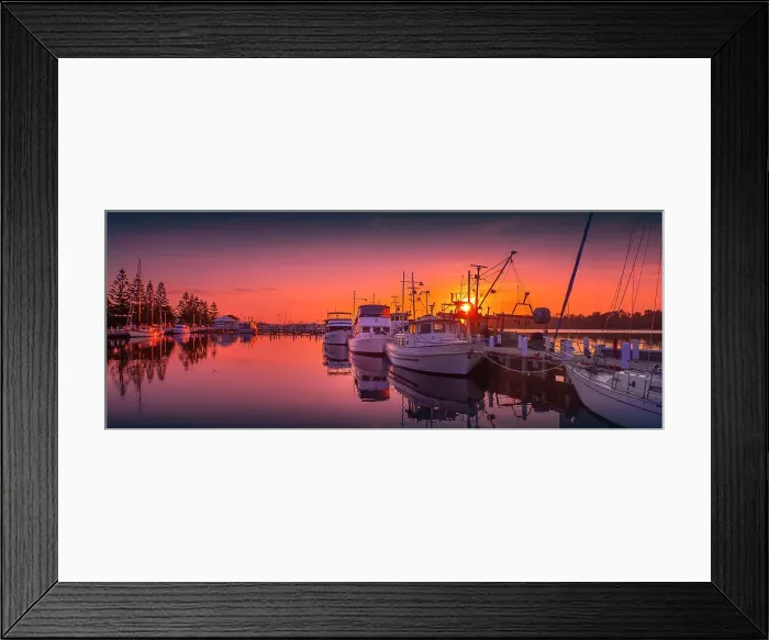 Framed Print : Dawn light on a late summer's morning at the Lakes Entrance Harbour, Victoria, Australia Framed Print : Dawn light on a late summer's morning at the Lakes Entrance Harbour, Victoria, Australia