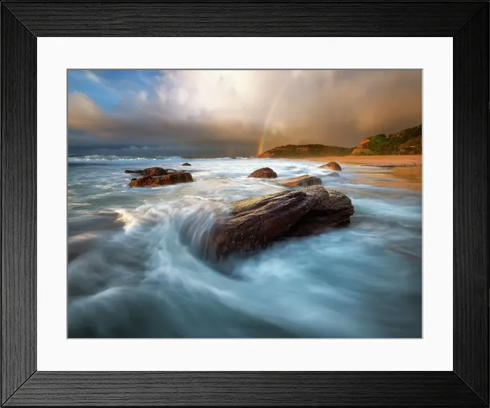 Framed Print : Double rainbows at Turimetta beach, Sydney
