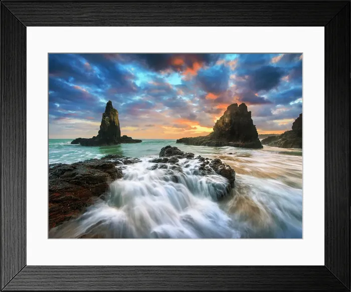 Framed Print : Cathedral Rocks Kiama