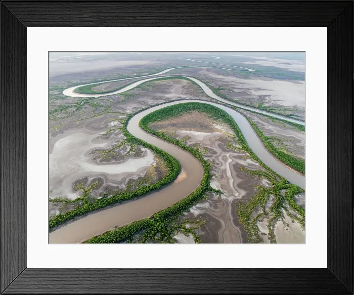 Framed Print : Aerial image showing the King River, The Kimberley, Western Australia, Australia Framed Print : Aerial image showing the King River, The Kimberley, Western Australia, Australia