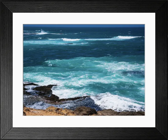 Framed Print : Rough deep blue ocean at Thunder Point in Warrnambool, Victoria, Australia Framed Print : Rough deep blue ocean at Thunder Point in Warrnambool, Victoria, Australia