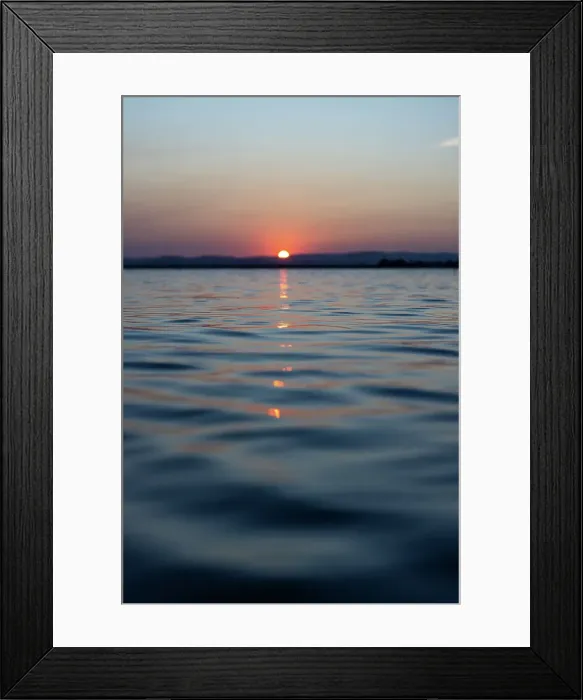 Framed Print : Water sunset