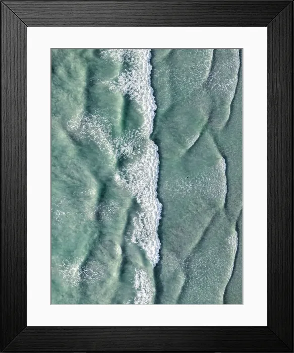 Framed Print : Rough Ocean waves photographed from a drone point of view, Broome, Western Australia, Australia