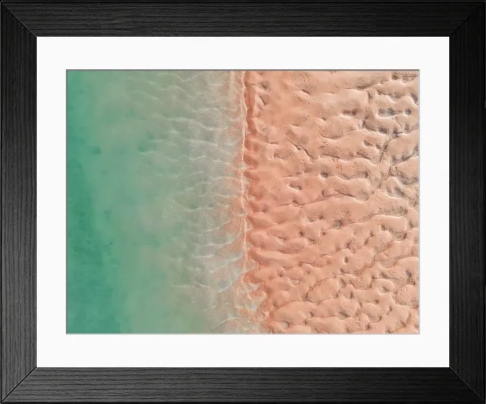 Framed Print : Overhead shot showing sand textures in Roebuck Bay, Broome, Western Australia, Australia Framed Print : Overhead shot showing sand textures in Roebuck Bay, Broome, Western Australia, Australia