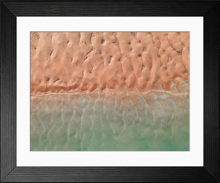 Framed Print : Sand textures in Roebuck Bay shot from directly above, Broome, Western Australia, Australia Framed Print : Sand textures in Roebuck Bay shot from directly above, Broome, Western Australia, Australia