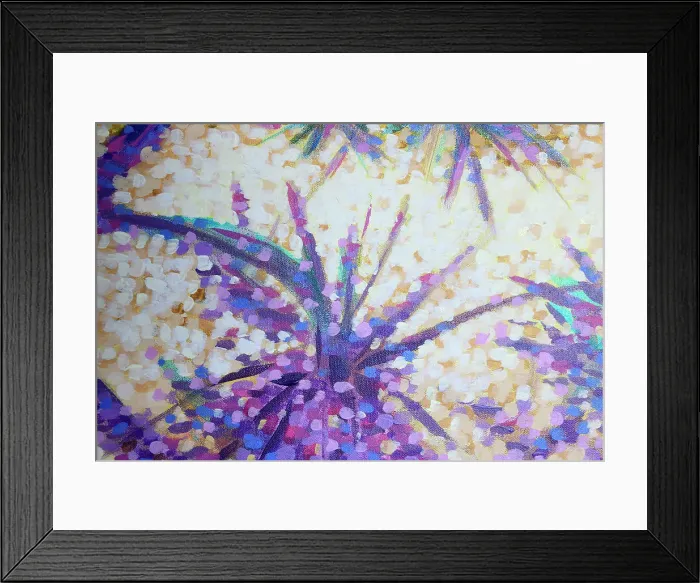 Framed Print : Shadows of Pandanus Trees on Pathway. Original Acrylic Painting Framed Print : Shadows of Pandanus Trees on Pathway. Original Acrylic Painting