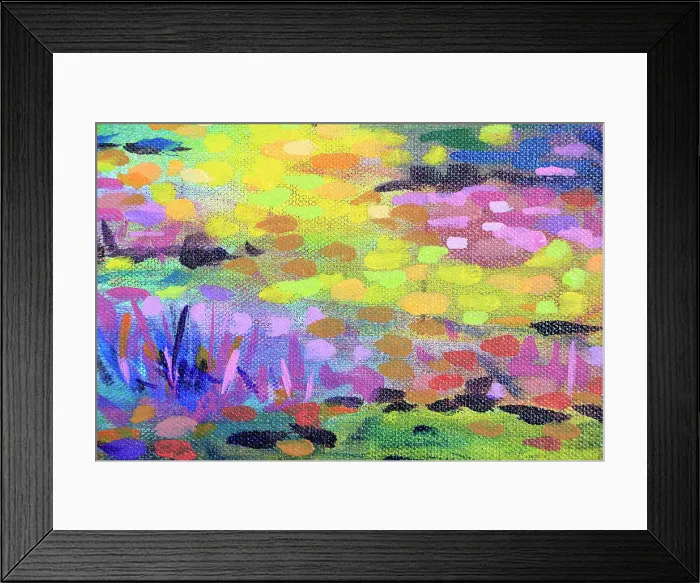 Framed Print : Detail of Landscape Painting for Background Grunge Original Acrylic Painting