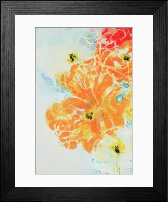 Framed Print : Detail of Still Life Colorful Poppies Watercolor Painting Framed Print : Detail of Still Life Colorful Poppies Watercolor Painting