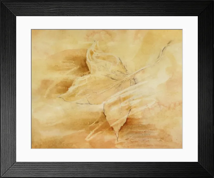 Framed Print : Dried Leaf Mixed Media Sepia Toned Artwork Framed Print : Dried Leaf Mixed Media Sepia Toned Artwork