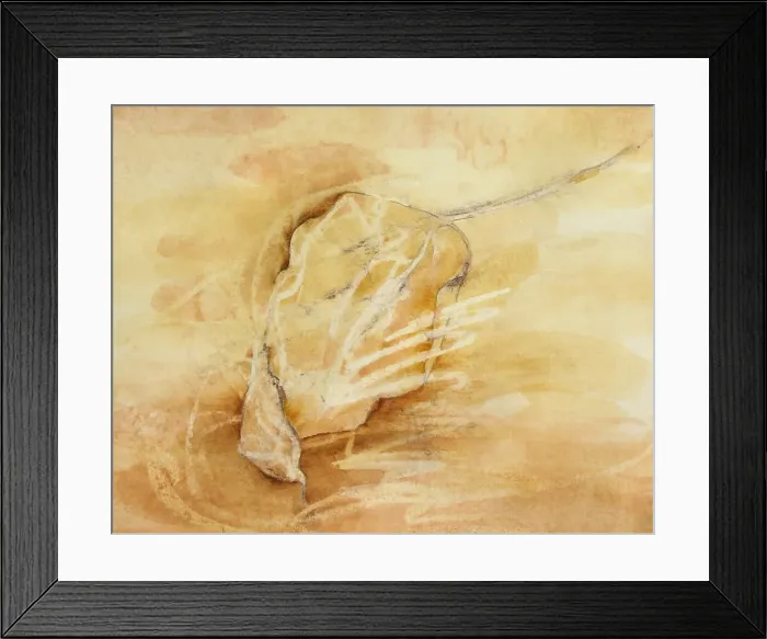 Framed Print : Dried Leaf Mixed Media Sepia Toned Artwork Framed Print : Dried Leaf Mixed Media Sepia Toned Artwork