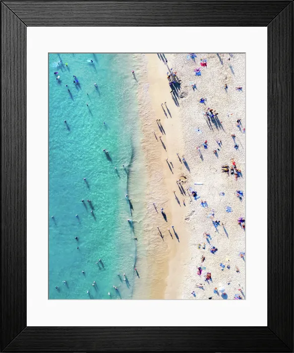 Framed Print : Beach Day. Drone Aerial Views Framed Print : Beach Day. Drone Aerial Views