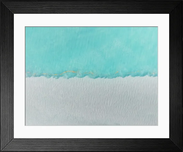 Framed Print : Water confluence in the Indian Ocean shot from a drone perspective, The Kimberley, Western Australia, Australia