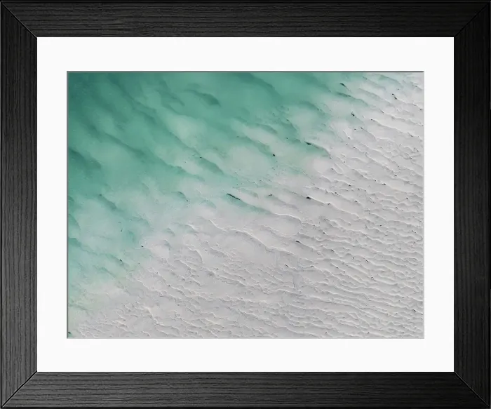 Framed Print : Abstract drone image at the edge of a sandbar in Willie Creek estuary, The Kimberley, Western Australia, Australia