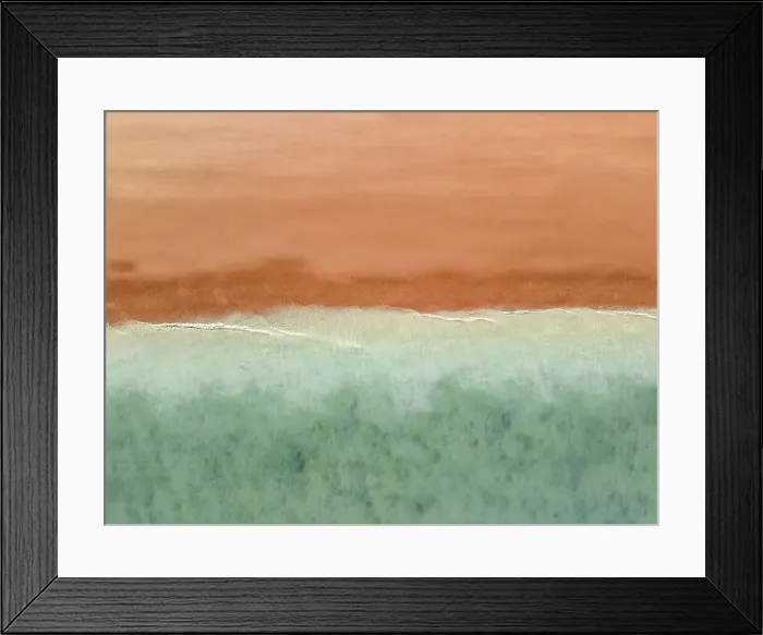 Framed Print : Beach scene in Roebuck Bay shot from a drone point of view, Broome, Western Australia, Australia