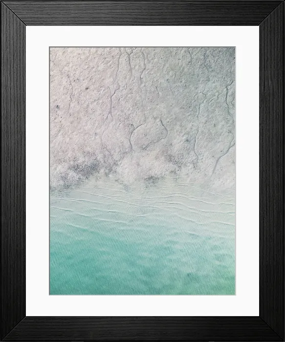Framed Print : Beach scene in Wille Creek estuary shot from a birds-eye perspective, Western Australia, Australia Framed Print : Beach scene in Wille Creek estuary shot from a birds-eye perspective, Western Australia, Australia