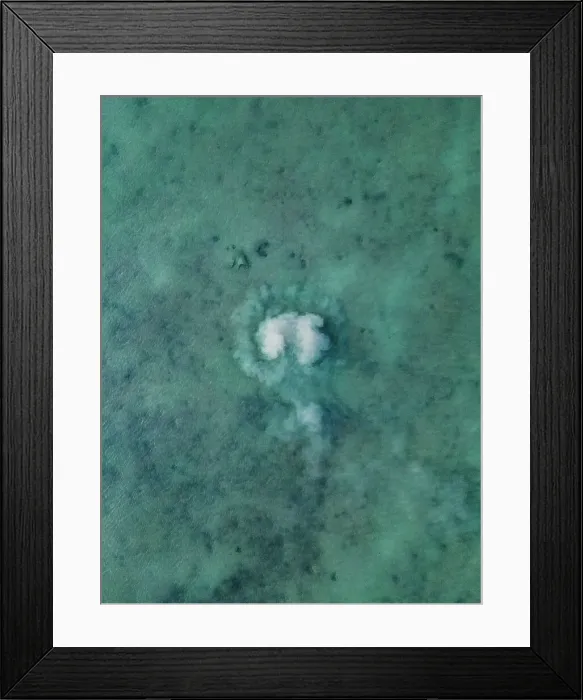 Framed Print : Ocean floor disturbed by a fish moving shot from a drone point of view, Broome, Western Australia, Australia Framed Print : Ocean floor disturbed by a fish moving shot from a drone point of view, Broome, Western Australia, Australia