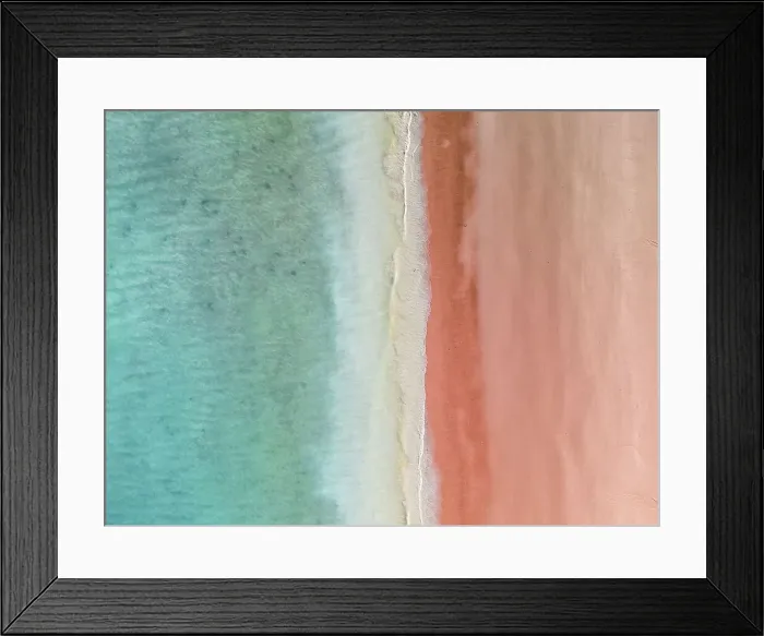 Framed Print : Drone photo looking down on a beach scene in Roebuck Bay, Broome, Western Australia, Australia