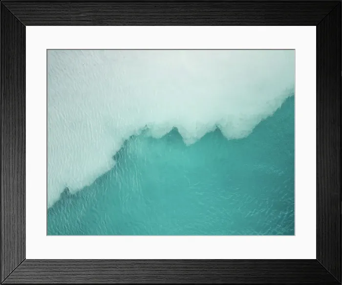 Framed Print : Overhead shot showing a water confluence in the Indian Ocean, The Kimberley, Western Australia, Australia