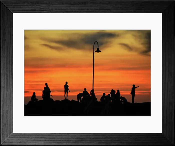 Framed Print : Sunset at St Kilda Beach in Melbourne, Australia Framed Print : Sunset at St Kilda Beach in Melbourne, Australia