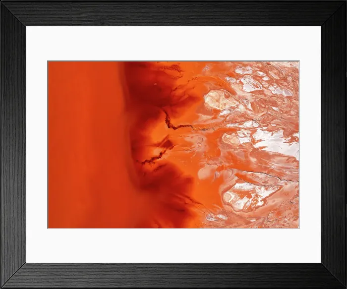 Framed Print : Mine tailings shot from a birds-eye point of view, Perth, Western Australia, Australia