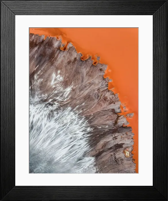 Framed Print : Mine tailings photographed from an overhead perspective, Perth, Western Australia, Australia Framed Print : Mine tailings photographed from an overhead perspective, Perth, Western Australia, Australia